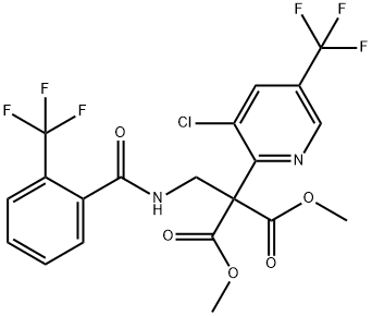 Dimethyl [3-chloro-5-(trifluoromethyl)pyridin-2-yl]({[2-(trifluoromethyl)benzoyl]amino}methyl)malonate Struktur