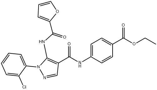 ethyl 4-({[1-(2-chlorophenyl)-5-(2-furoylamino)-1H-pyrazol-4-yl]carbonyl}amino)benzoate Struktur