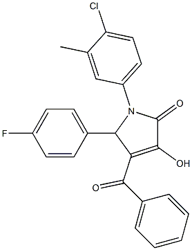 4-benzoyl-1-(4-chloro-3-methylphenyl)-5-(4-fluorophenyl)-3-hydroxy-1,5-dihydro-2H-pyrrol-2-one Struktur