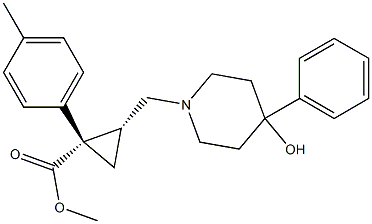 (S*,R*)-2-[(4-Hydroxy-4-phenyl-1-piperidinyl)methyl]-1-(4-methylphenyl)-cyclopropanecarboxylic acid methyl ester Struktur