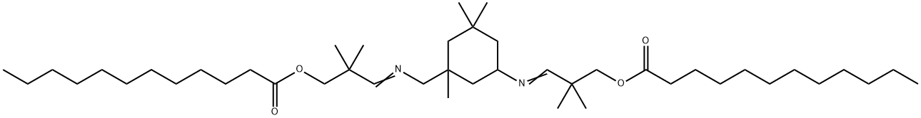 3-((5-(3-(Dodecanoyloxy)-2,2-dimethylpropylideneamino)-1,3,3-trimethylcyclohexyl)methylimino)-2,2-dimethylpropyl dodecanoate Structure