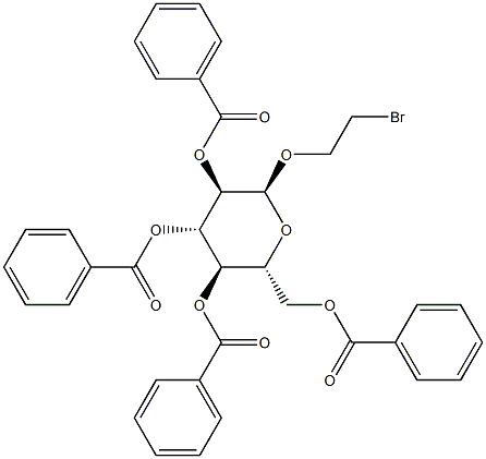 (2R,3R,4S,5R,6S)-2-((benzoyloxy)methyl)-6-(2-bromoethoxy)tetrahydro-2H-pyran-3,4,5-triyl tribenzoate Struktur