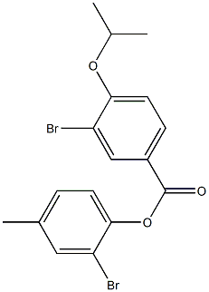 2-bromo-4-methylphenyl 3-bromo-4-isopropoxybenzoate Struktur