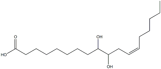 (Z)-9,10-dihydroxyoctadec-12-enoic acid Struktur