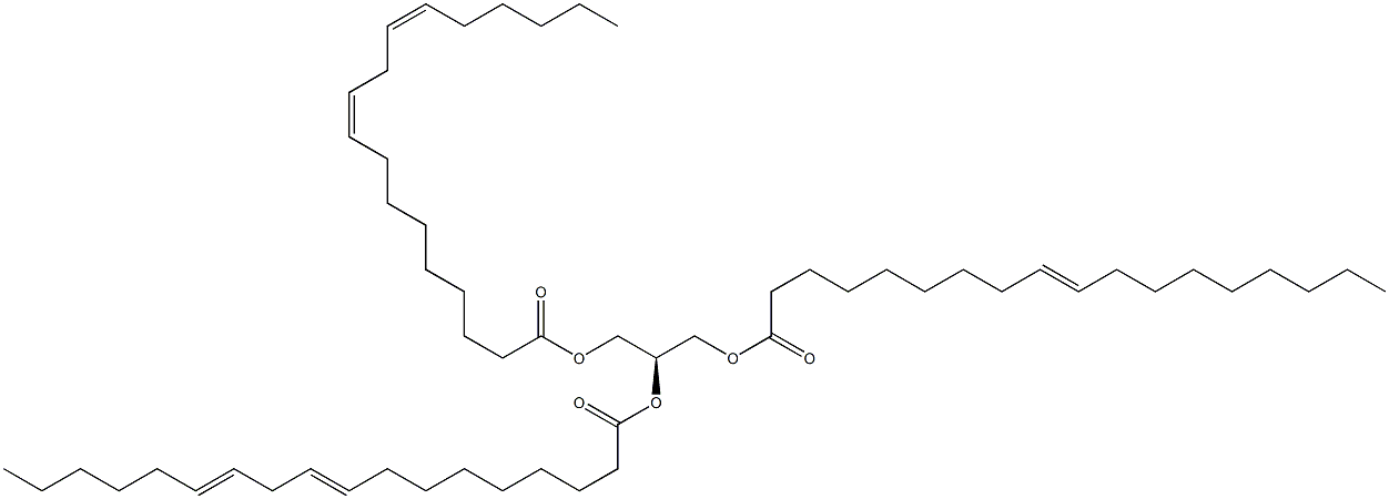 1-(9Z-octadecenoyl)-2,3-di-(9Z,12Z-octadecadienoyl)-sn-glycerol Struktur