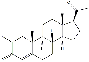 4-Pregnen-3,20-dione, 2-methyl- Struktur