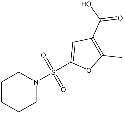 2-Methyl-5-(piperidin-1-ylsulphonyl)furan-3-carboxylic acid 95% Struktur