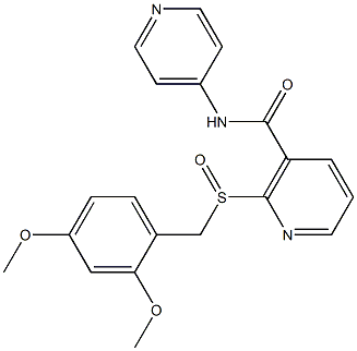 2-((2,4-dimethoxybenzyl)sulfinyl)-N-(4-pyridyl)nicotinamide Struktur