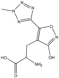 2-amino-3-(3-hydrox-5(2-methyl-2H-tetrazol-5-yl)isoxazol-4-yl)propionic acid Struktur