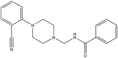 N-((4-(2-cyanophenyl)piperazinyl)methyl)benzamide Struktur