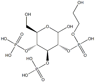 2-hydroxyethylglucopyranoside 2,3,4-trisphosphate Struktur