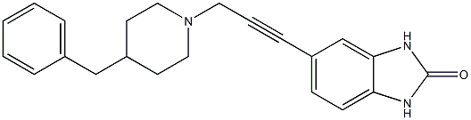 5-(3-(4-benzylpiperidin-1-yl)prop-1-ynyl)-1,3-dihydrobenzimidazol-2-one Struktur