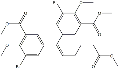 methyl 3',3''-dibromo-4',4''-dimethoxy-5',5''-bis(methoxycarbonyl)-6,6-diphenyl-5-hexenoate Struktur