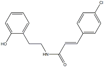 N-(2-(hydroxyphenyl)ethyl)-4-chlorocinnamide Struktur