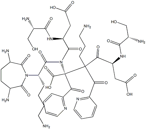 picolinoyl-seryl-aspartyl-picolinoyl-seryl-aspartyl-2,5-diaminoadipoyl-lysyl-lysine Struktur