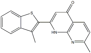 7-methyl-2-(3'-methyl-2'-benzo(b)thienyl)-1,8-naphthyridin-4-one Struktur