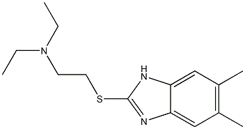 2-(2-(diethylamino)ethyl)thio-5,6-dimethylbenzimidazole Struktur