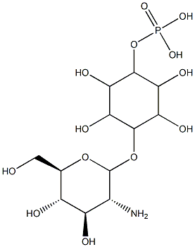 4-O-(2-amino-2-deoxyglucopyranosyl)inositol 1-phosphate Struktur