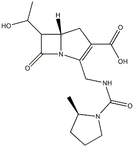 2-((1-prolinamido)methyl)-6-(1-hydroxyethyl)penem-3-carboxylic acid Struktur