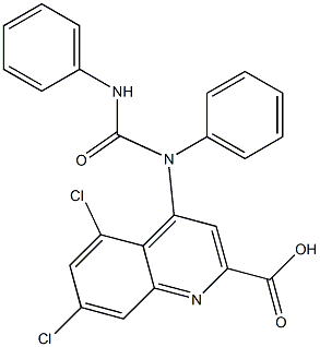 N,N-(diphenyl)-4-ureido-5,7-dichloro-2-carboxyquinoline Struktur