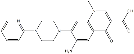 6-amino-1,4-dihydro-1-methyl-7-(4-(2-pyridyl)piperazin-1-yl)-4-oxo-1H-quinoline-3-carboxylic acid Struktur