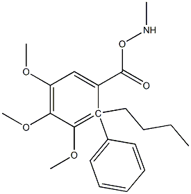 methylamino-2-phenyl-2-butyl-3,4,5-trimethoxybenzoate Struktur