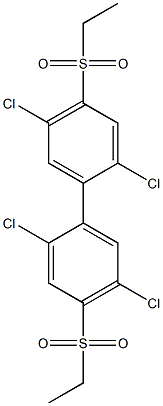 4,4'-BIS(ETHYLSULPHONYL)-2,2',5,5'-TETRA-CHLOROBIPHENYL Struktur