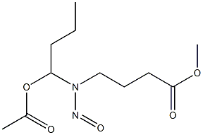 N-(3-METHOXYCARBONYLPROPYL)-N-(1-ACETOXYBUTYL)NITROSAMINE Struktur