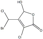 3-CHLORO-4-(BROMOCHLOROMETHYL)-5-HYDROXY-2(5H)-FURANONE Struktur