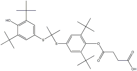 4-[4-[2-(4-hydroxy-3,5-ditert-butyl-phenyl)sulfanylpropan-2-ylsulfanyl]-2,6-ditert-butyl-phenoxy]-4-oxo-butanoic acid Struktur