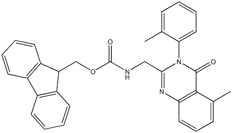 (5-Methyl-4-oxo-3-o-tolyl-3,4-dihydro-quinazolin-2-ylmethyl)-carbamic acid 9H-fluoren-9-ylmethyl ester Struktur