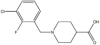 1-(3-chloro-2-fluorobenzyl)piperidine-4-carboxylic acid Struktur