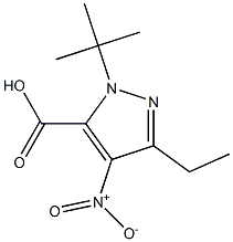 1-(1,1-DIMETHYLETHYL)-3-ETHYL-4-NITRO-1H-PYRAZOLE-5-CARBOXYLICACID Struktur