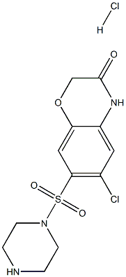 6-CHLORO-7-(PIPERAZIN-1-YLSULFONYL)-2H-1,4-BENZOXAZIN-3(4H)-ONE HYDROCHLORIDE Struktur