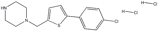 1-{[5-(4-CHLOROPHENYL)THIEN-2-YL]METHYL}PIPERAZINE DIHYDROCHLORIDE Struktur