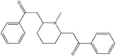 1-METHYL-2,6-BIS(BENZOYLMETHYL)PIPERIDINE Struktur