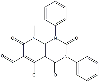 5-chloro-8-methyl-2,4,7-trioxo-1,3-diphenyl-1,2,3,4,7,8-hexahydropyrido[2,3-d]pyrimidine-6-carbaldehyde Struktur