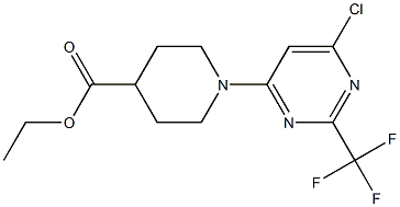 ETHYL 1-[6-CHLORO-2-(TRIFLUOROMETHYL)PYRIMIDIN-4-YL]PIPERIDINE-4-CARBOXYLATE Struktur