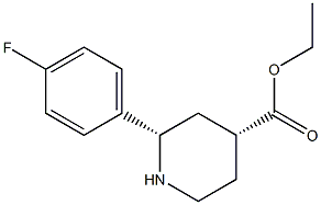 ETHYL CIS-2-(4-FLUOROPHENYL)PIPERIDINE-4-CARBOXYLATE Struktur