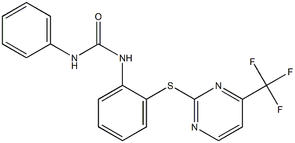 N-phenyl-N'-(2-{[4-(trifluoromethyl)pyrimidin-2-yl]thio}phenyl)urea Struktur