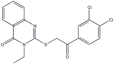 2-{[2-(3,4-dichlorophenyl)-2-oxoethyl]sulfanyl}-3-ethyl-4(3H)-quinazolinone Struktur