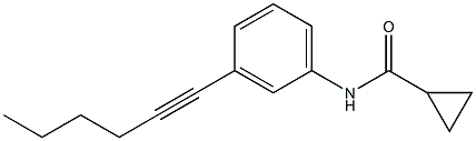 N-[3-(1-hexynyl)phenyl]cyclopropanecarboxamide Struktur