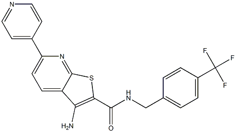 3-amino-6-(4-pyridinyl)-N-[4-(trifluoromethyl)benzyl]thieno[2,3-b]pyridine-2-carboxamide Struktur