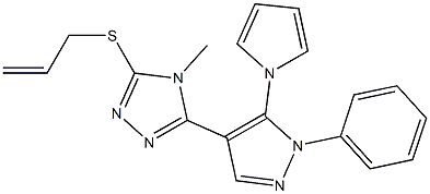 allyl 4-methyl-5-[1-phenyl-5-(1H-pyrrol-1-yl)-1H-pyrazol-4-yl]-4H-1,2,4-triazol-3-yl sulfide Struktur