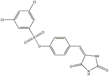 4-[(2,5-dioxotetrahydro-1H-imidazol-4-yliden)methyl]phenyl 3,5-dichlorobenzene-1-sulfonate Struktur