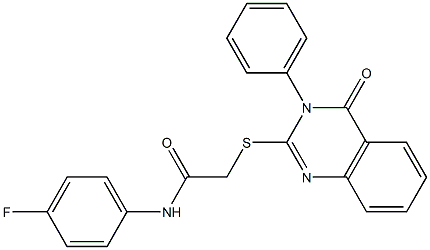 N1-(4-fluorophenyl)-2-[(4-oxo-3-phenyl-3,4-dihydroquinazolin-2-yl)thio]acetamide Struktur