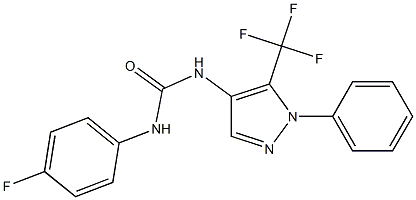 N-(4-fluorophenyl)-N'-[1-phenyl-5-(trifluoromethyl)-1H-pyrazol-4-yl]urea Struktur