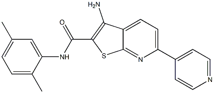 3-amino-N-(2,5-dimethylphenyl)-6-(4-pyridinyl)thieno[2,3-b]pyridine-2-carboxamide Struktur