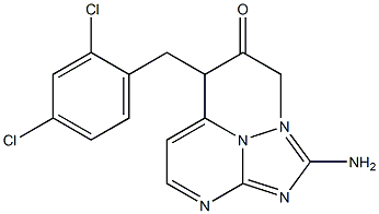 2-(2-amino[1,2,4]triazolo[1,5-a]pyrimidin-7-yl)-1-(2,4-dichlorophenyl)-3-pentanone Struktur