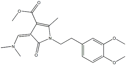 methyl 1-(3,4-dimethoxyphenethyl)-3-[(Z)-(dimethylamino)methylidene]-5-methyl-2-oxo-1,2-dihydro-3H-pyrrole-4-carboxylate Struktur